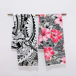 Print Microfiber Samoa Polynesian Bath Towel Custom Logo Tribal Wave Tattoo Pattern Ultra Soft Bath Cotton Towels for beach