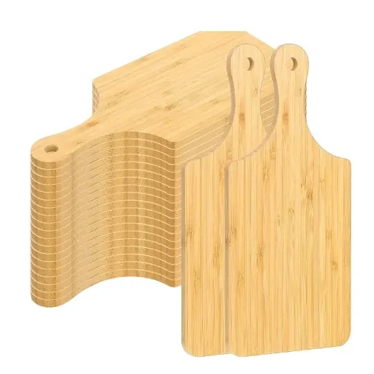 2024 Factory Bulk Wholesale Natural Bamboo Chopping Board With Handle Cutting Board For Kitchen Desktop