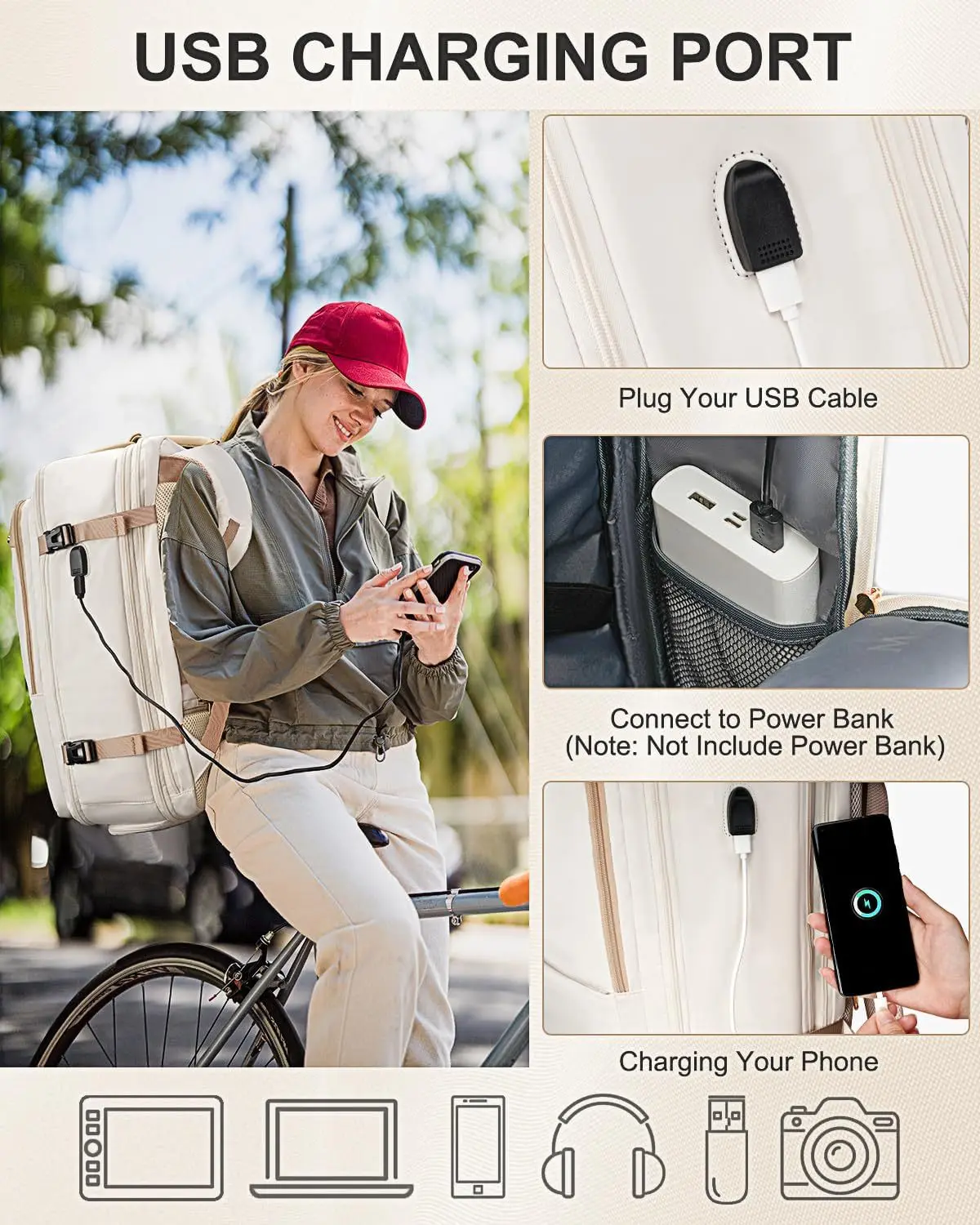 17 Inch Large Flight Approved USB Charging Port Computer Carry on Backpack 52L TSA Travel Laptop Backpack with Shoes Compartment