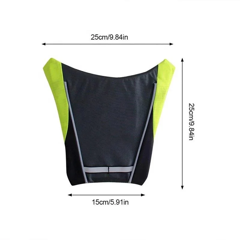 Biker Cyclist High Visibility LED Turn Signal Backpack Reflective Cycling Safety Vests With Remote Control Direction Indicator.