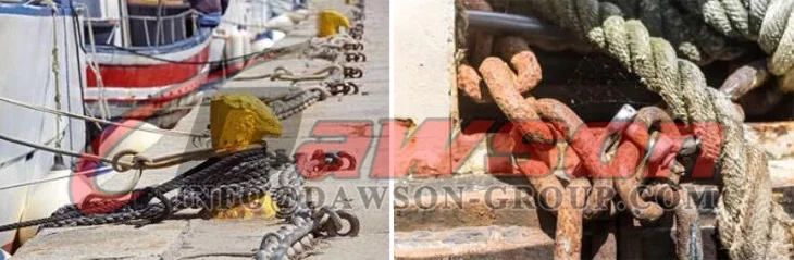 DAWSON Qingdao Rigging China Factory 20.5MM U2 U3 Stud / Studless Link Anchor Chain for Marine Ship
