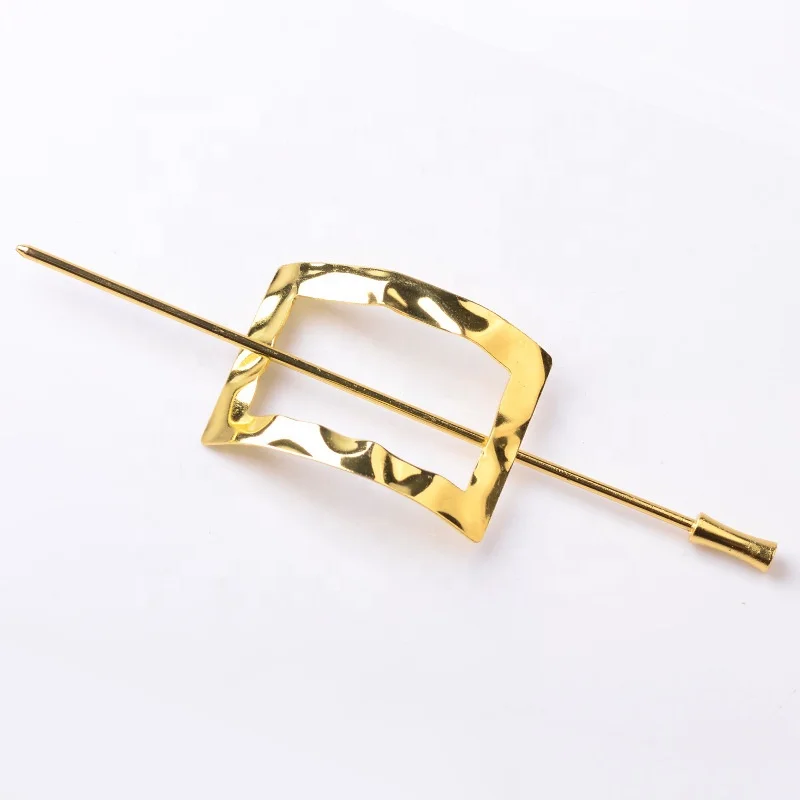 Beautiful Round Square Simple Geometric Metal Rose Gold Silver Chopsticks French Hair Chignon Pin Accessories Hair Chop Sticks