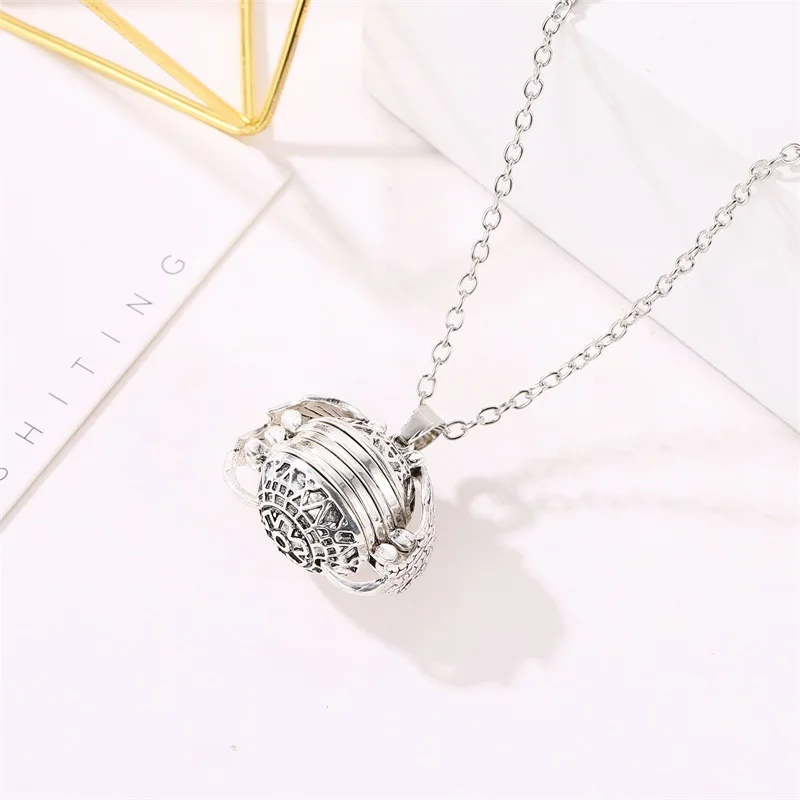 Magic Photo Pendant Memory Floating Photo Locket Necklace Plated Angel Wings Flash Box  is an aromatherapy personality pendant