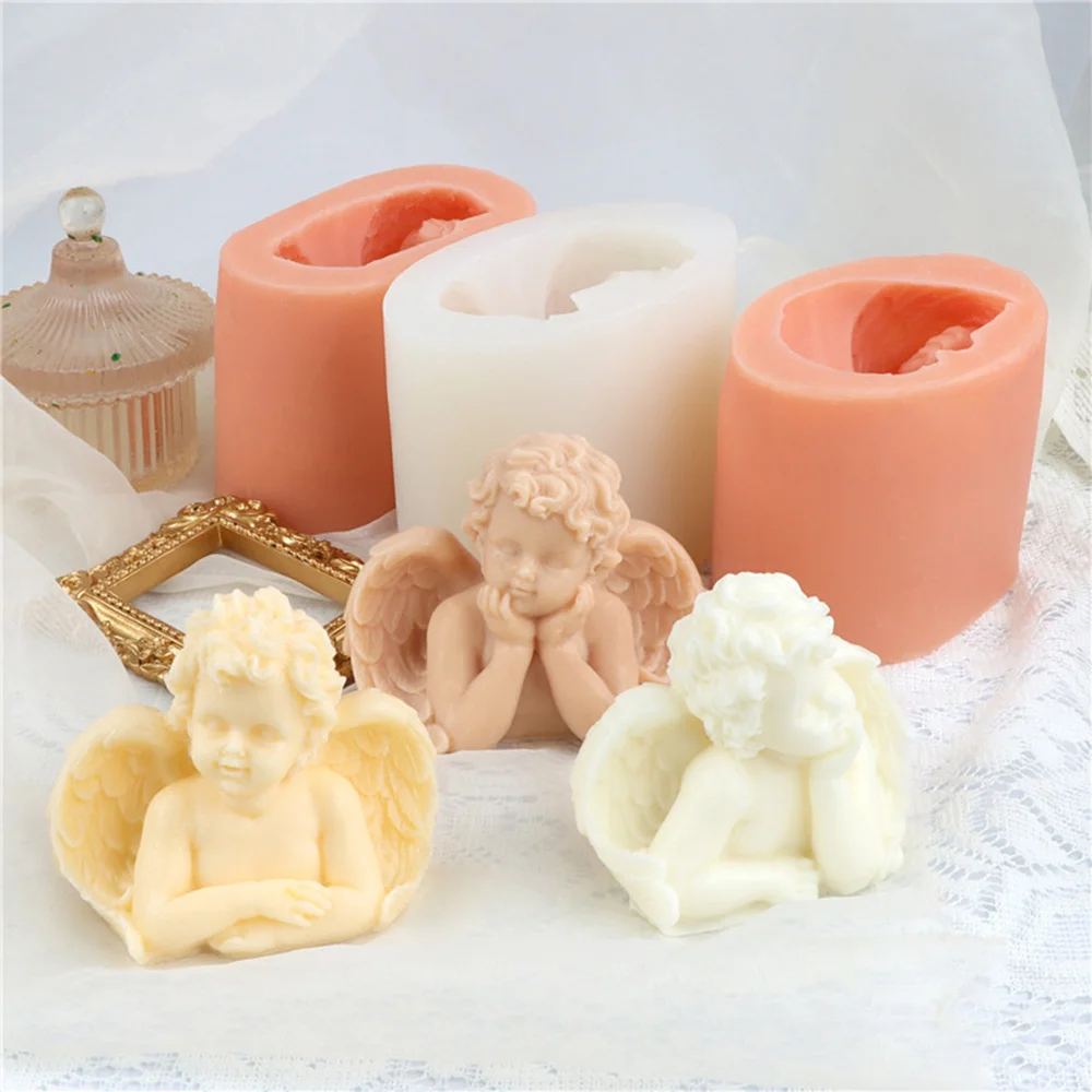 Hot Selling Angel Wings Candle Mold Silicone Handmade Soap Mold for Casting Epoxy Art Home Decor Candle Mold