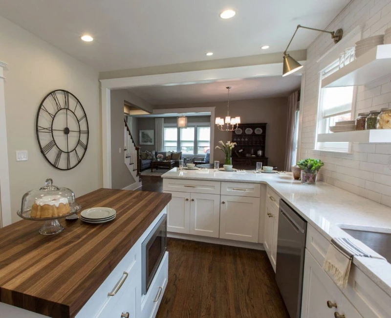 Kitchen Unit Ready to Assemble Kitchen Cabinet With Island Design American Shaker Style Luxury Solid Wood Kitchen Cabine