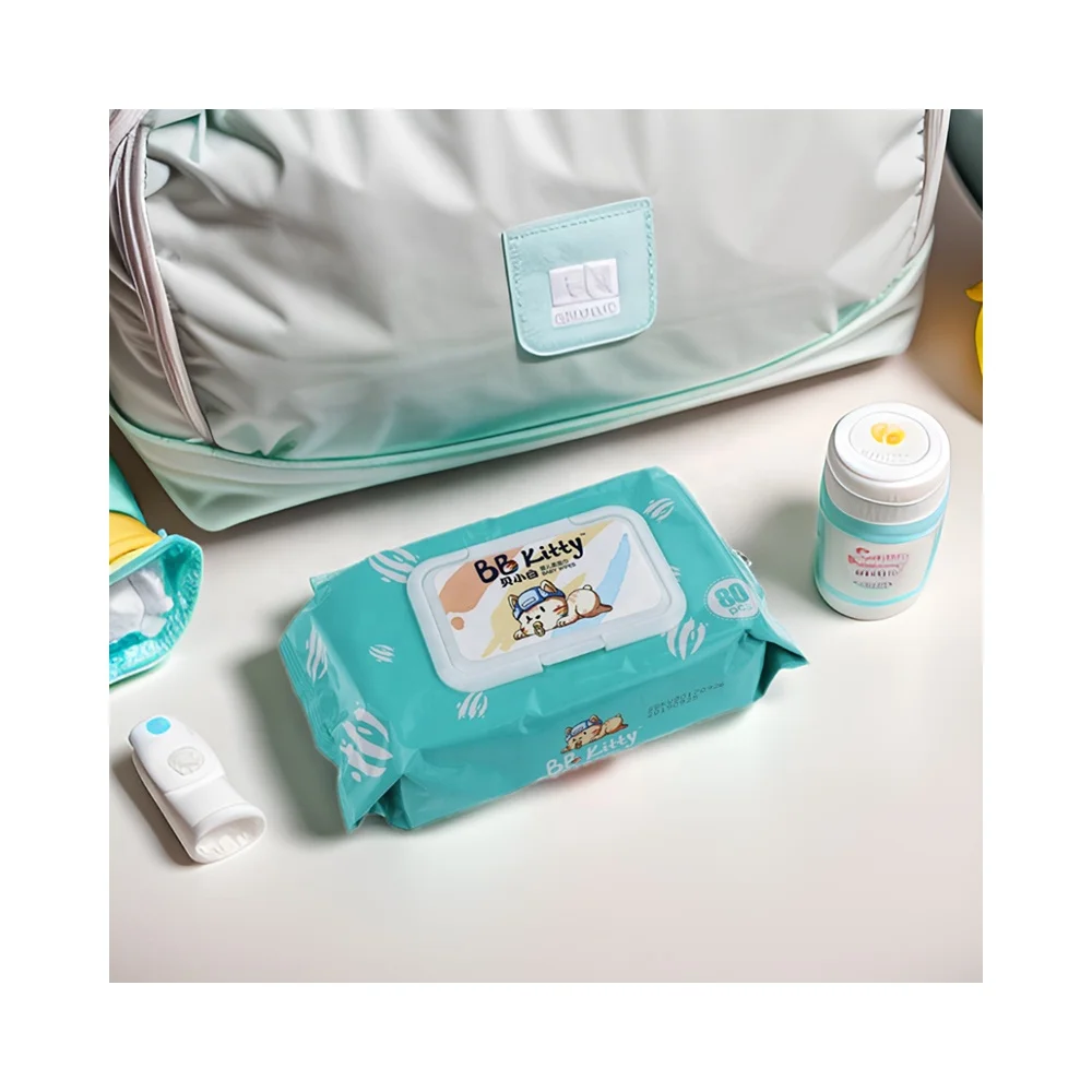 BB Kitty Wet Paper Towels Baby Wipes No Alcohol Travel Sized High Quality Large Private Label Wet Wipe For Baby