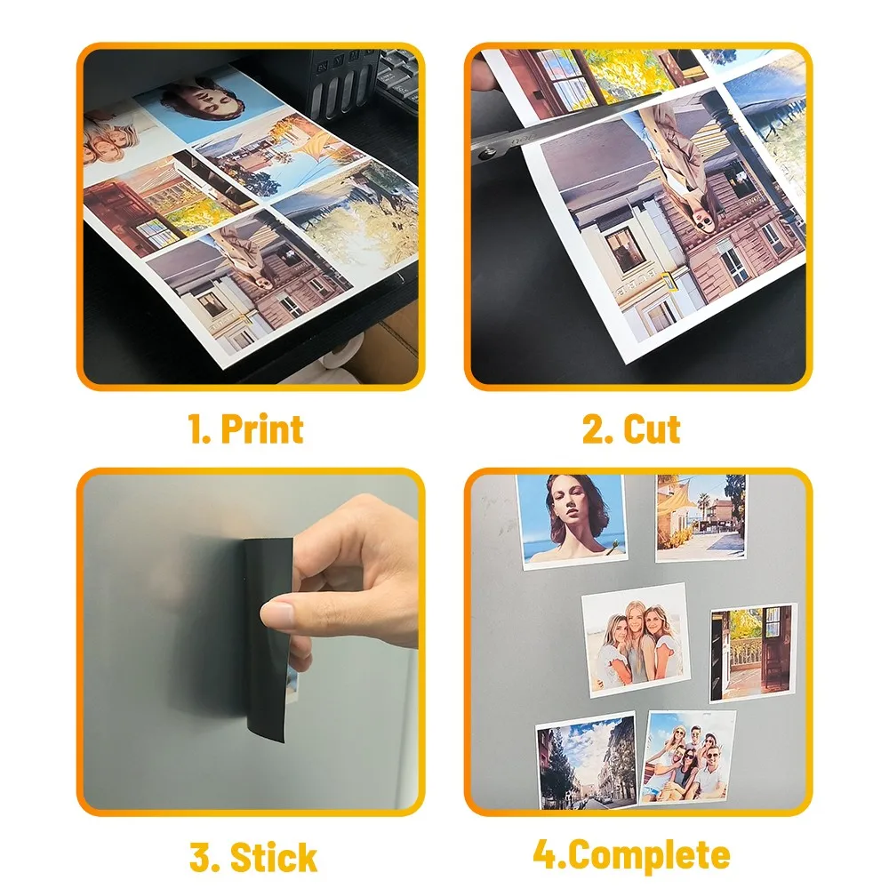 0.5Mm Shiny Shielding Thick Printing Rainbow 8X11 Magnetic Logo Paper Magnets Fridge Wholesale 0.6Mm Magnet Sheet Logo Printing