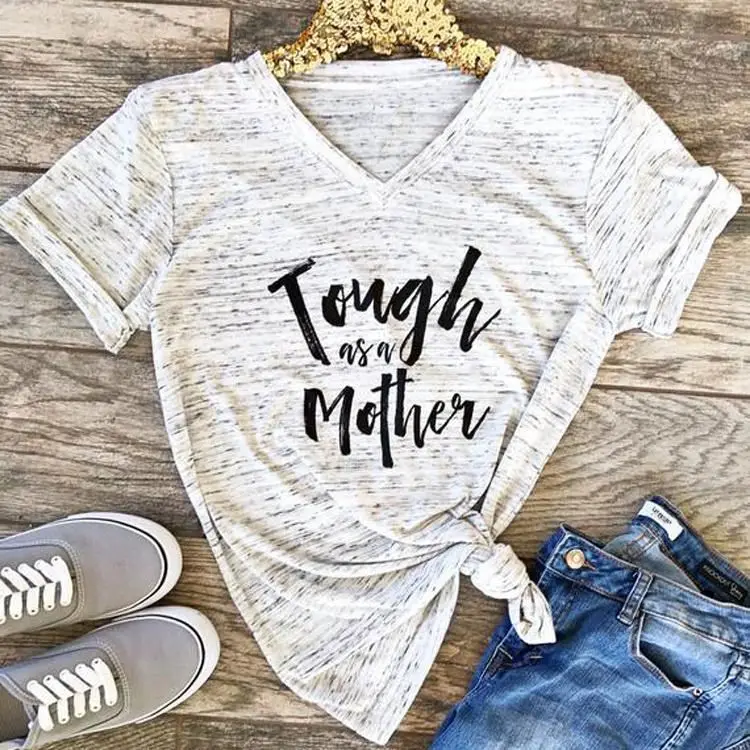 Оптовая продажа, новые летние повседневные топы, женские футболки, модные футболки с V-образным вырезом и принтом на заказ, женские футболки с графическим принтом