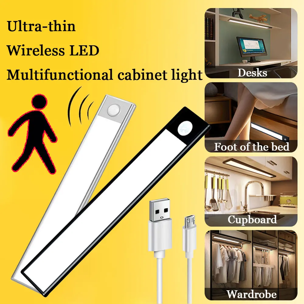 New Item Rechargeable LED Closet Light Motion Sensor Under Cabinet Light Use for Closet Cabinet Wardrobe