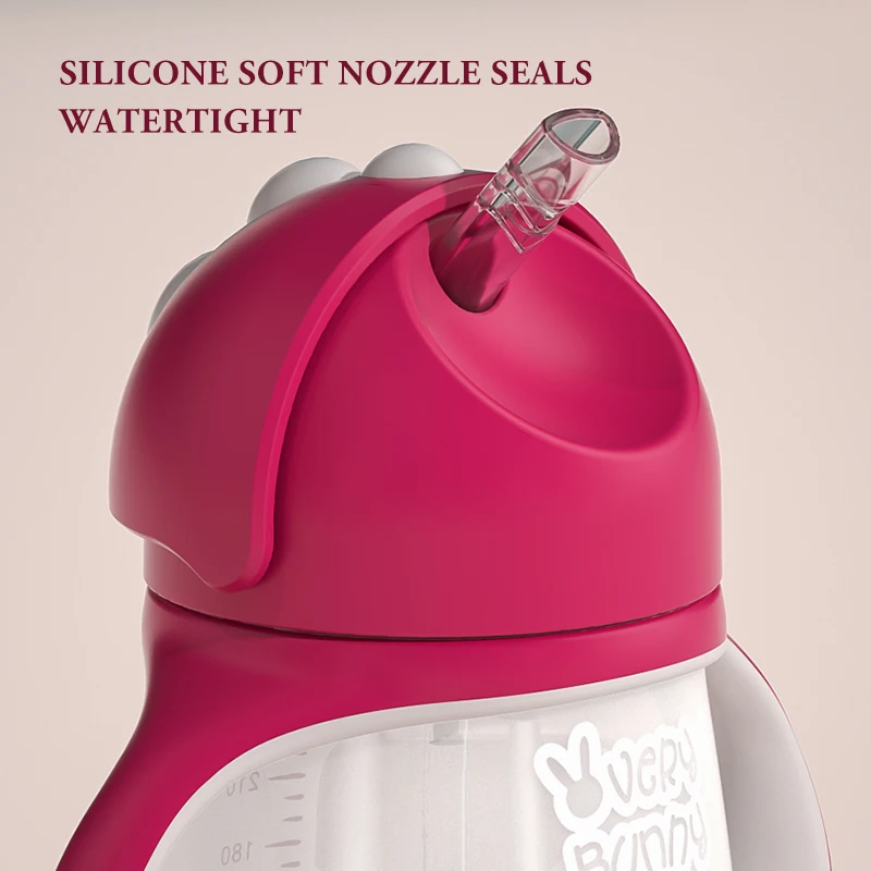 New design 260ml water straw cup with handle for training