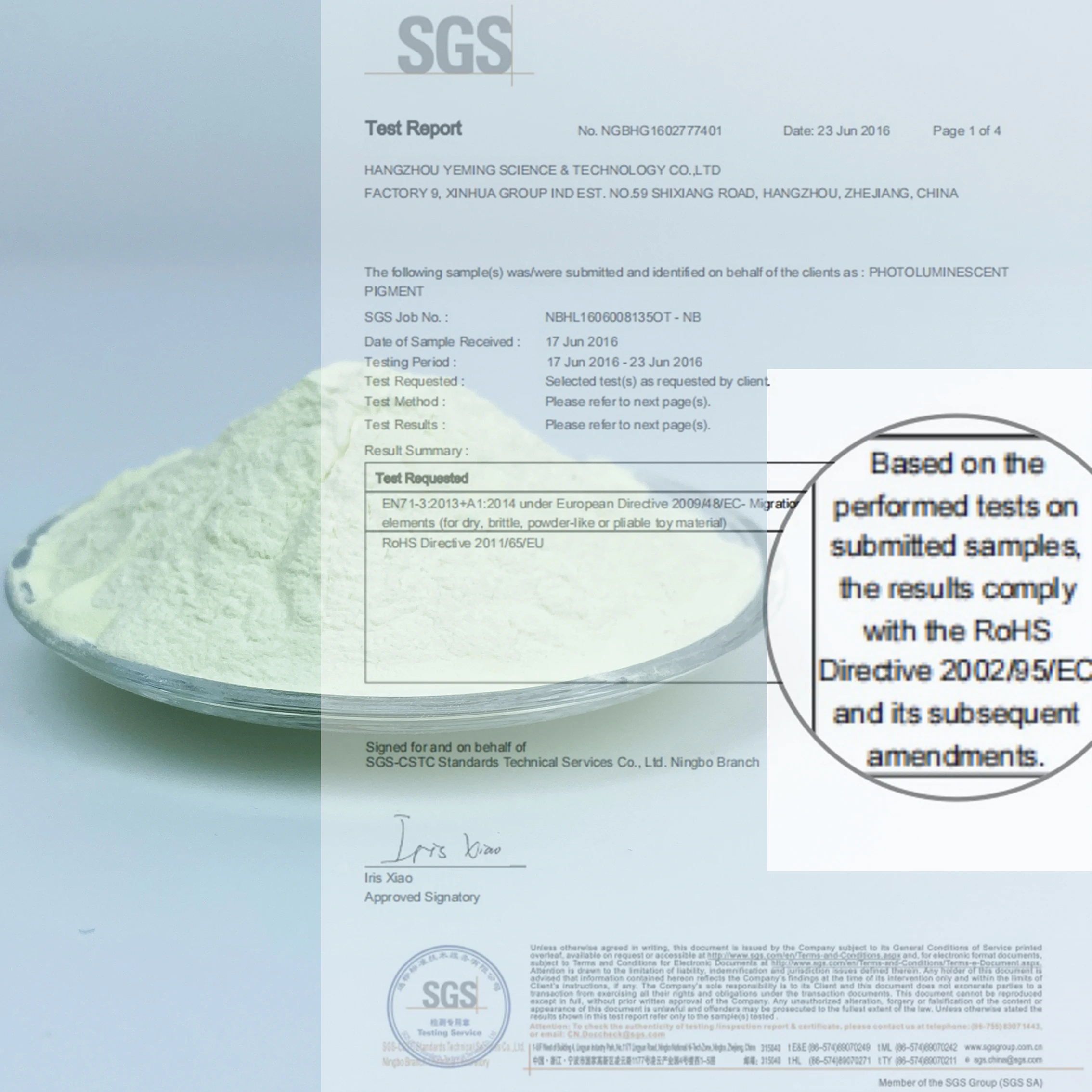 ISO9001 Certified Fast Absorbing Light Glow in the Dark Strontium Phosphor Powder with Light Glow Resin Pigment