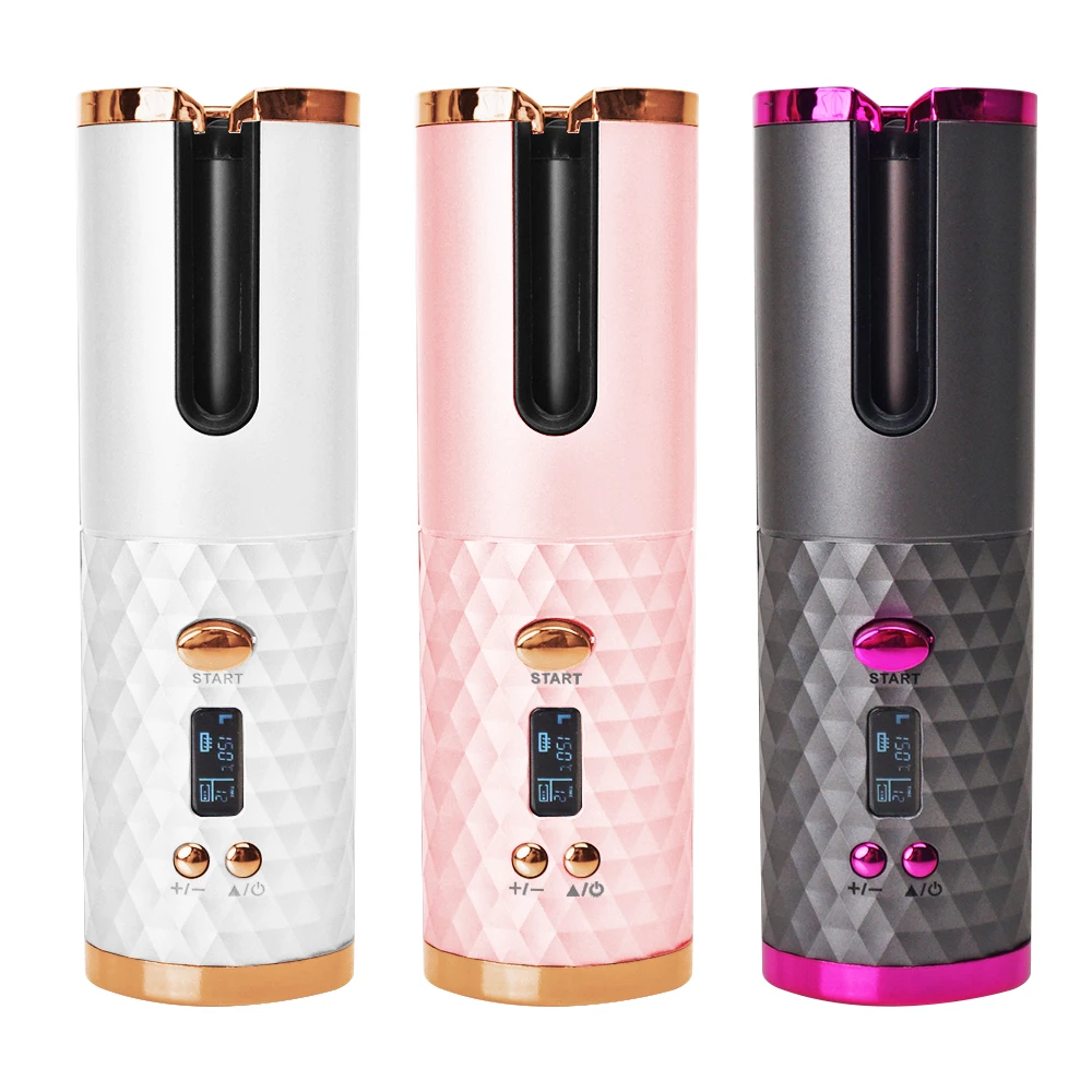 Portable Automatic Hair Curling Iron for Styling Cordless Hair Curler with 6 Temps and Timers Fast Heating Cordless Hair Curler