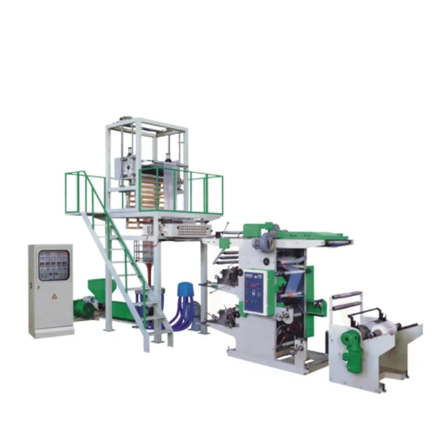 Plastic pe shrink film blowing machine blown film machine with flexographic printing combination machine