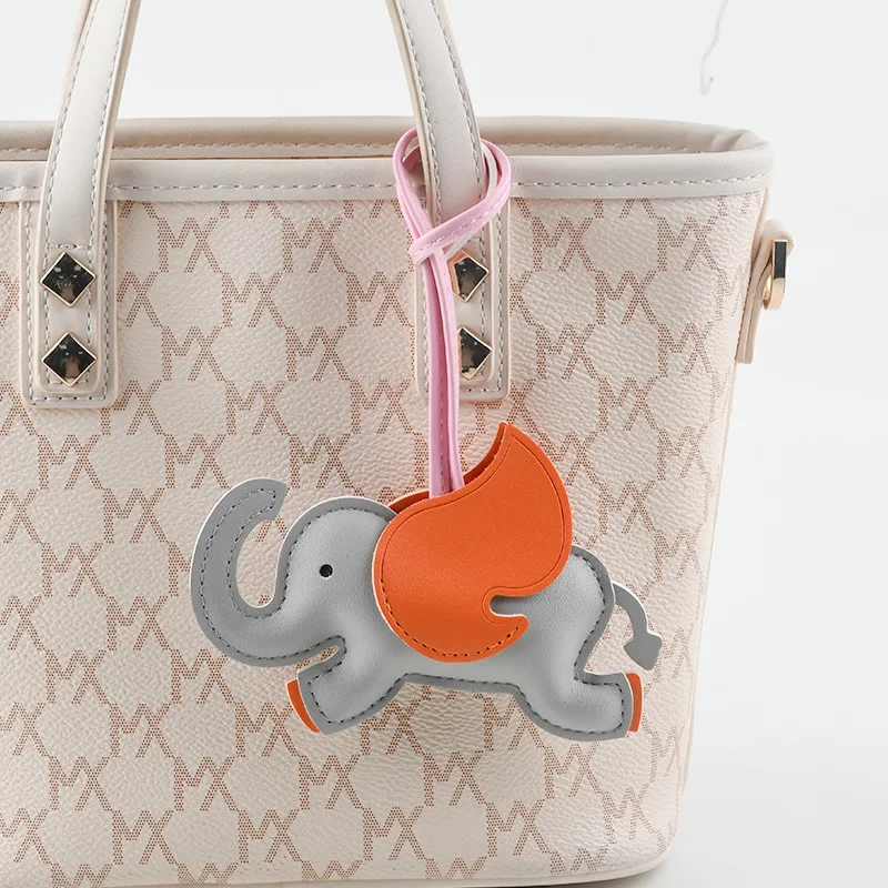 New elephant Angel Wings elephant  bag charm key chain bag accessories creative and cute leather accessories gift