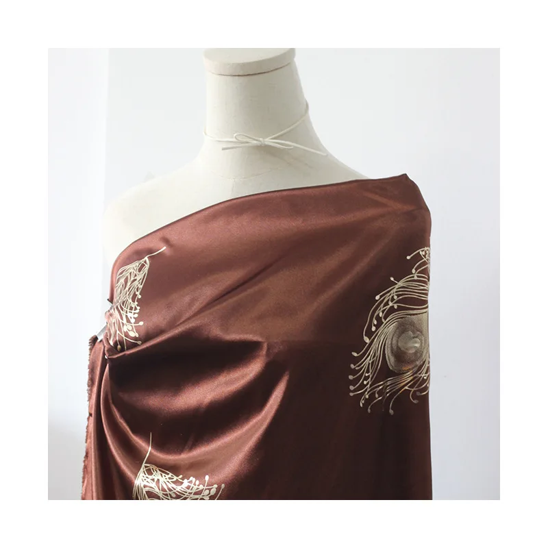 High-end Trench Coat Print Lining Fabric Gilt Twisted 250T Jacquard Lining Fabrics