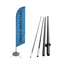 Custom Logo Digital Printing Promotional Advertising Beach Feather Swooper Flag Flying Banner with Base and Pole