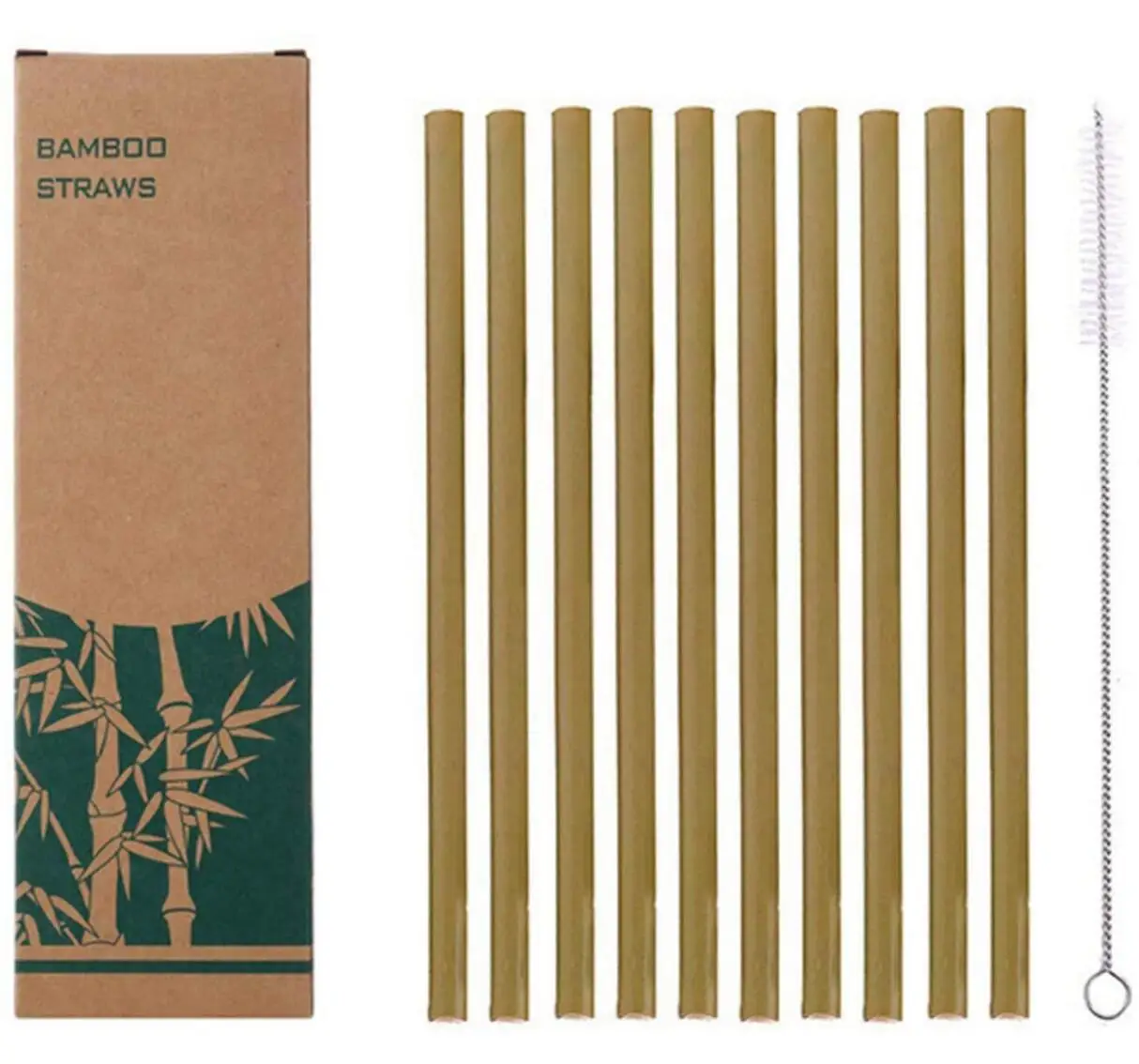 
Factory price bamboo straw for milk tea bamboo straws with cleaner in bulk 