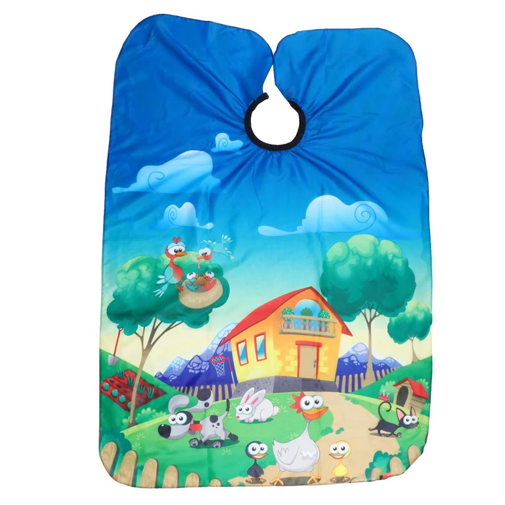 Kids Hairdresser Cutting Cape Hairdresser Salon Hair Styling Apron Kids Boys Girls Animal Pattern Styling Shampoo Salon Cape