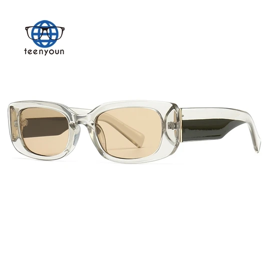 Teenyoun Women Brand Jelly Sexy Ladies Orange Innovative Sunglasses Luxury Men Small Frame Retro Square Sunglasses Wholesale