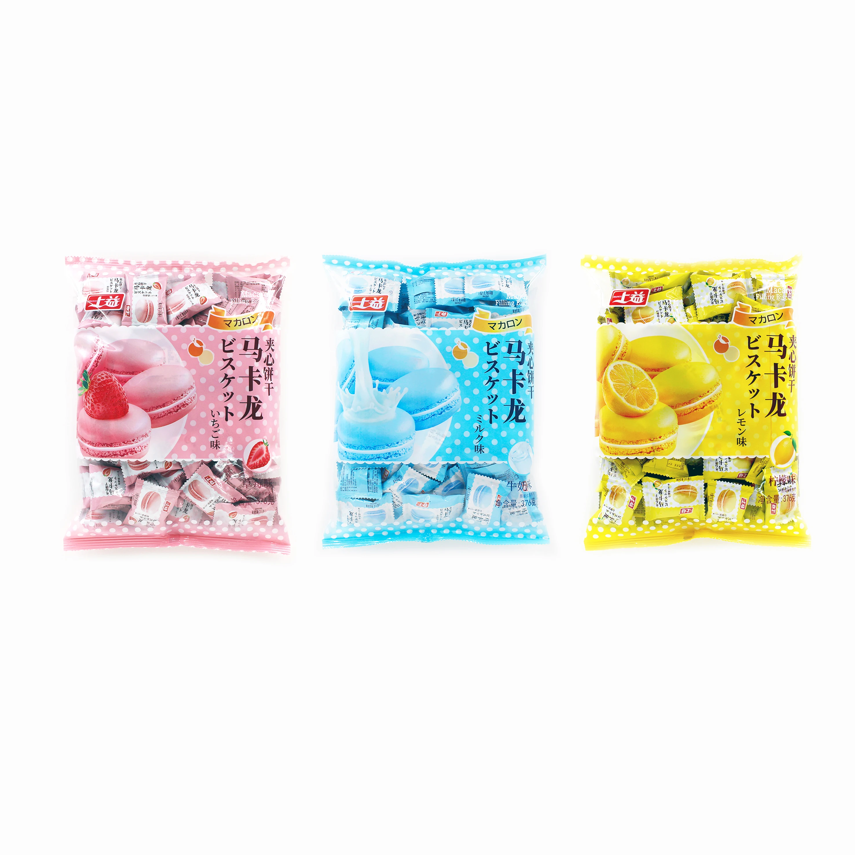 2023 popular 376g mini cream filling macaroon sandwich biscuits and cookies biscuits packaging