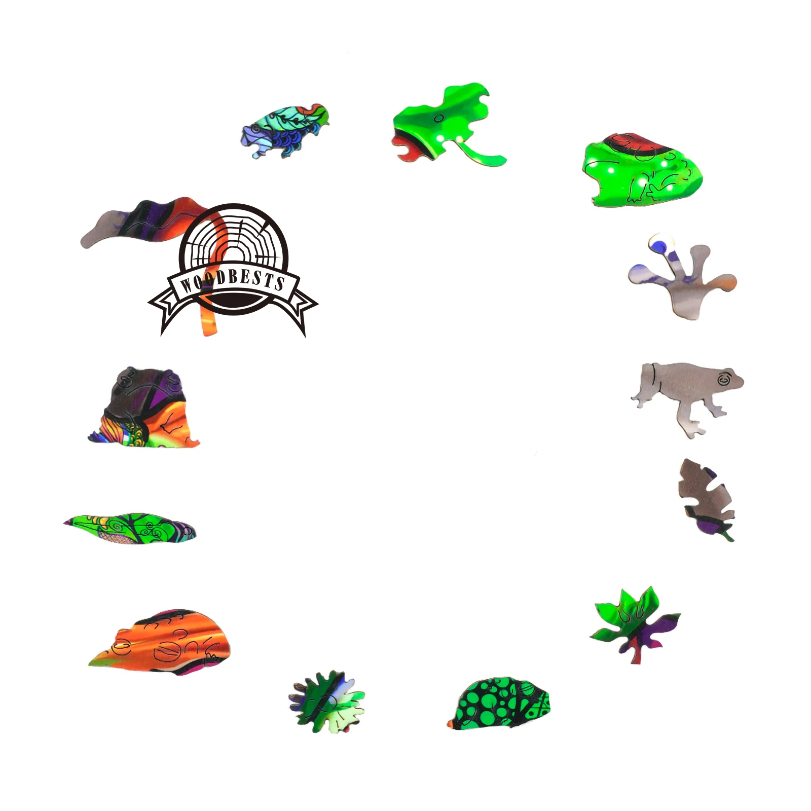 Uniquely Shaped Pieces Animal Shaped Wooden Puzzle Tree Frog Wooden Puzzle with Perfect Edge-matching