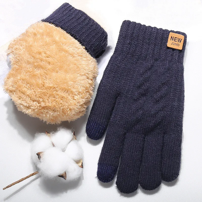 Термовязаные зимние теплые перчатки унисекс с логотипом на заказ, для холодной погоды, для езды на велосипеде, бега, пешего туризма, для работы с сенсорным экраном