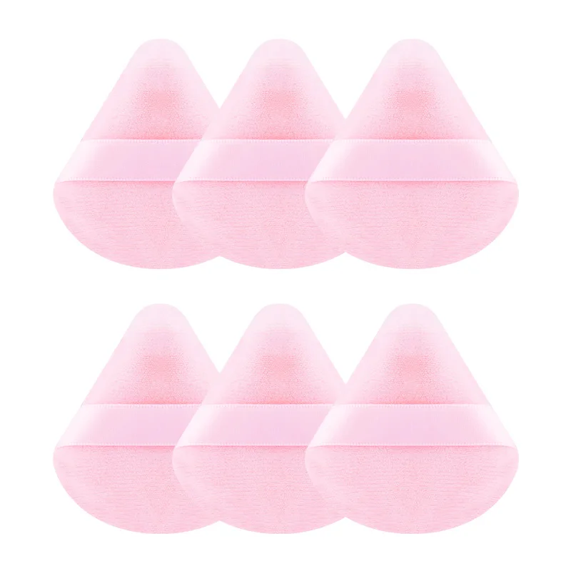 Top seller triangle beauty makeup foundation puff soft velvet cotton setting powder puff Custom logo