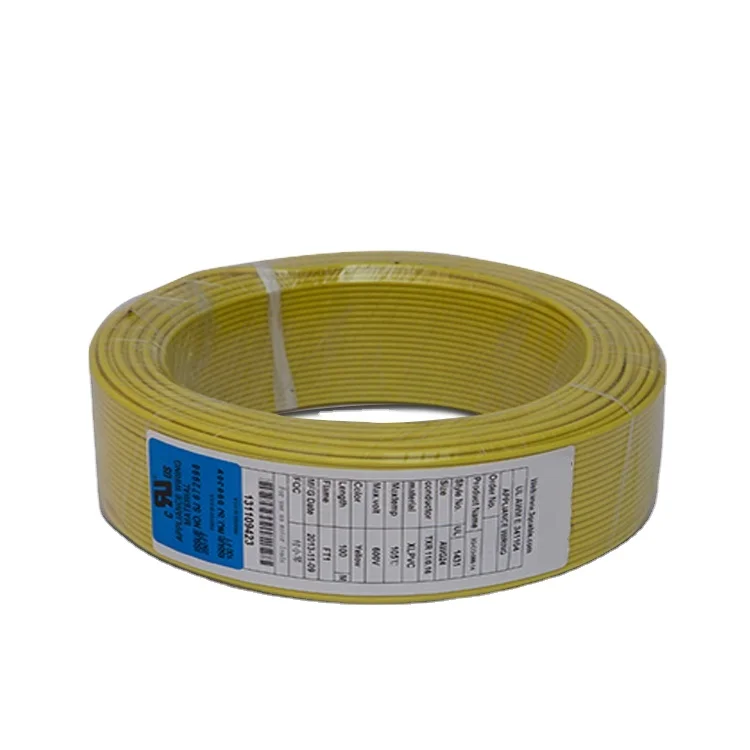 Stranded of 16-26AWG 10 Colors awm 1007 Environmental Electronic PVC Wire Conductor To Internal Wiring