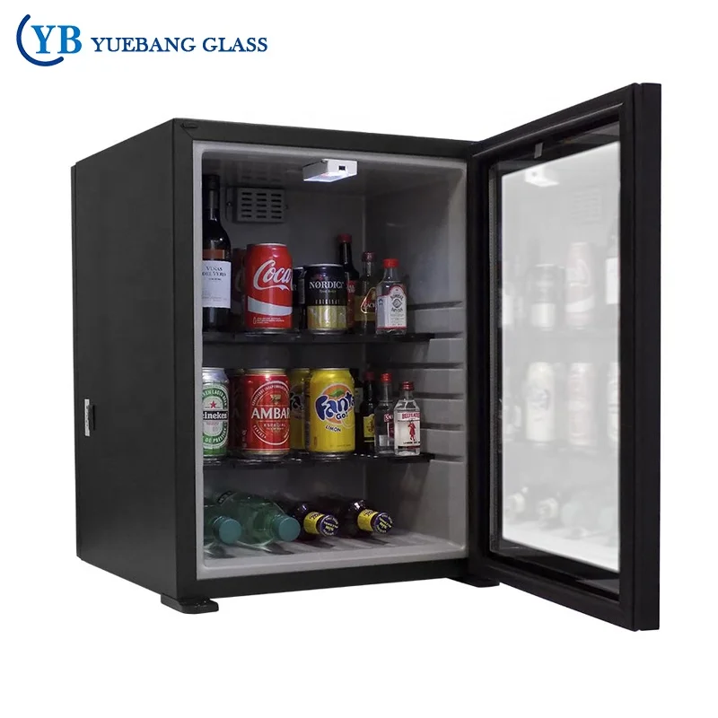 Бесшумная стеклянная дверь, мини-холодильник для гостиничных комнат с функцией защиты от запотевания