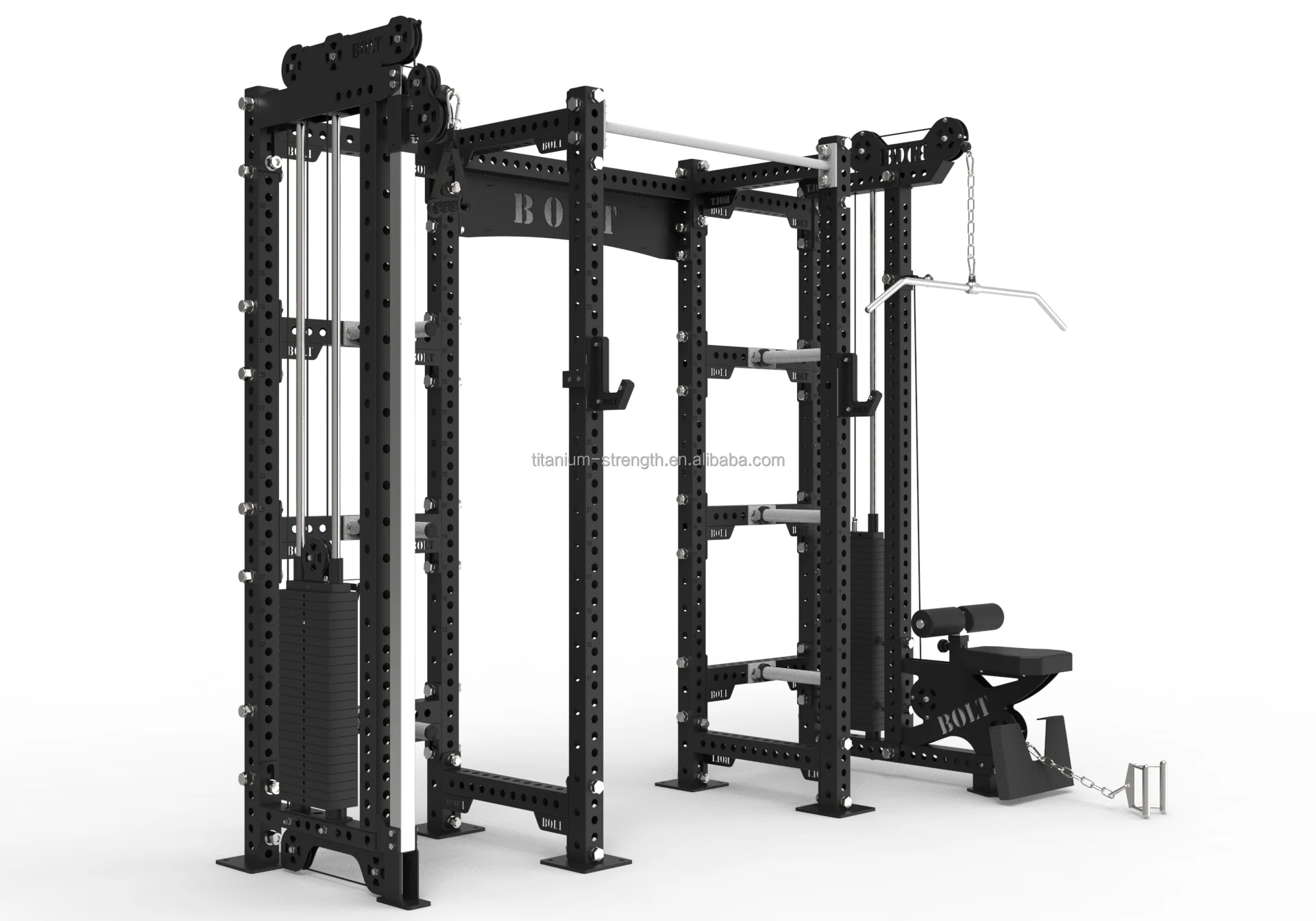 All attachments in one power rack indoor gym fitness machine  strength training