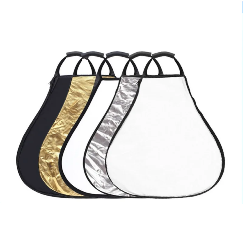 Photo Studio Accessories 5 in 1 Portable Collapsible Triangle Light Reflector Board 60cm 80cm Multi Color Photo Reflector