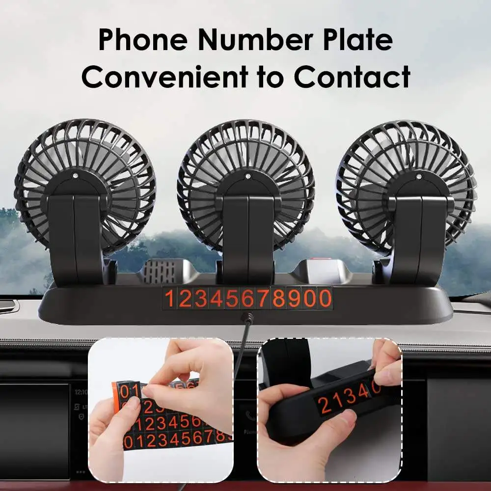Portable Auto Cooling Vehicle Strong Wind Air Circulation Car Fan 5V 12V 24V for Car Dashboard Electric Fan
