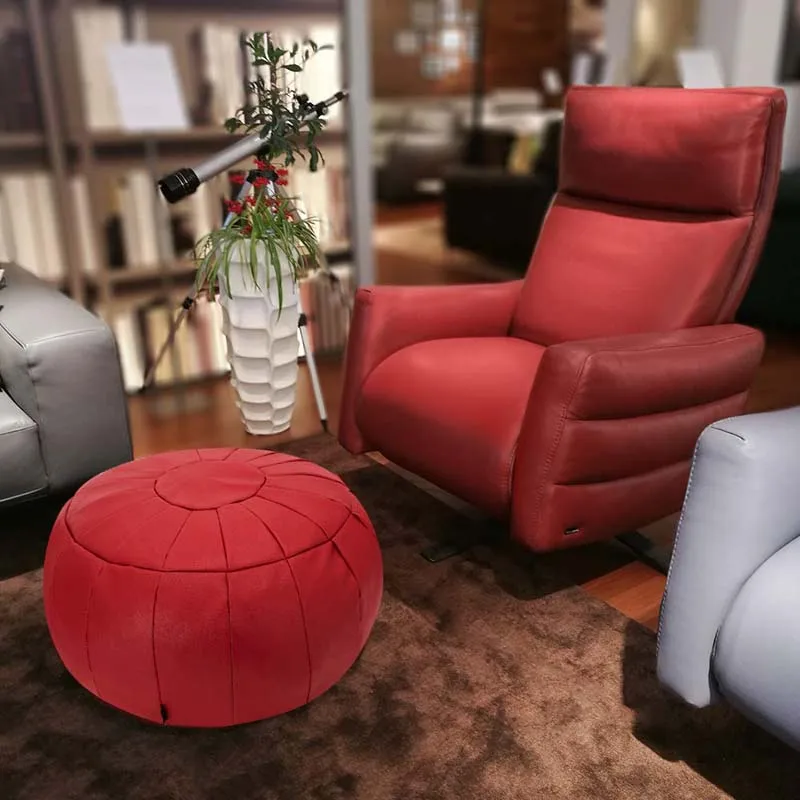 Moroccan leather Pouf ottoman handmade pouf footstool