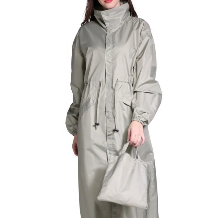 
OEM Service fashion design pvc material rain wear jacket ladies long raincoat 