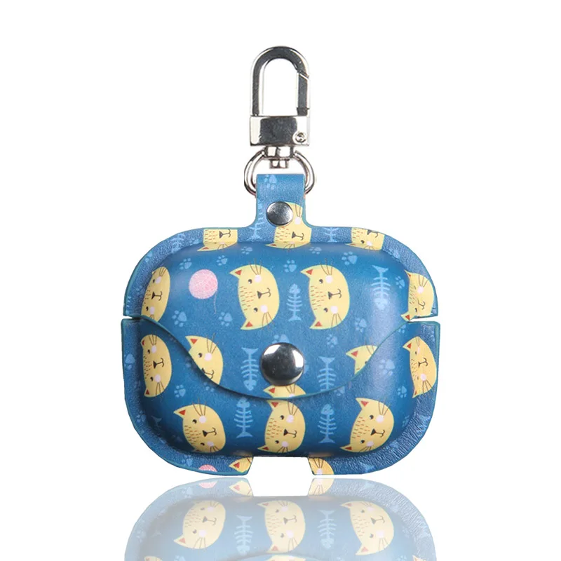 
PU leather case cover with hook buckle 13colors airpods 12 protective holster pattern Color printing Individuali for For airpods 