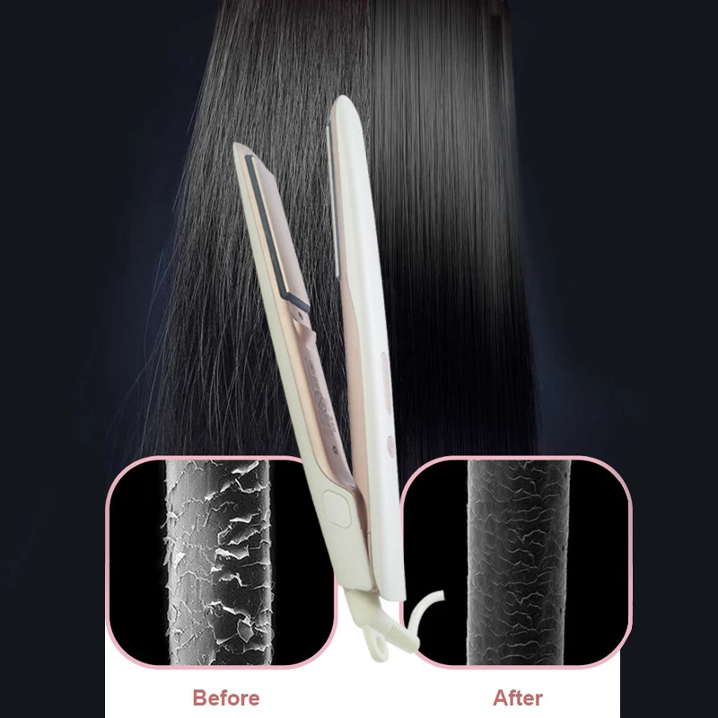 Professional stock steam hair straightener flat iron for retailer wholesale hair flat straightening