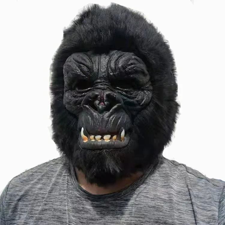 Realistic Gorilla Mask Ape Novelty Creepy Chimp Beast Full Head Animal Masquerade Cosplay Party Props Rubber Costume Mask