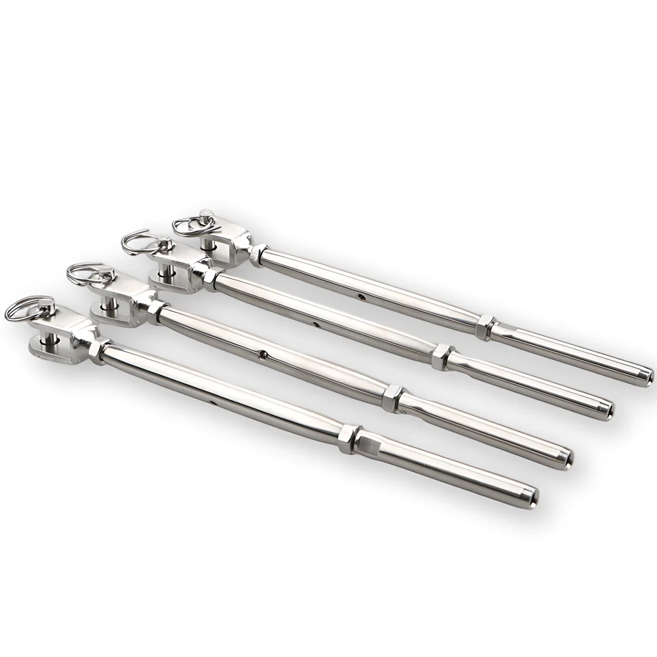 Rigging Screw Wire Rope High Quality Stainless Steel Opp Bag Sliver Investment Casting Polished Double Hook Us Type Turnbuckle