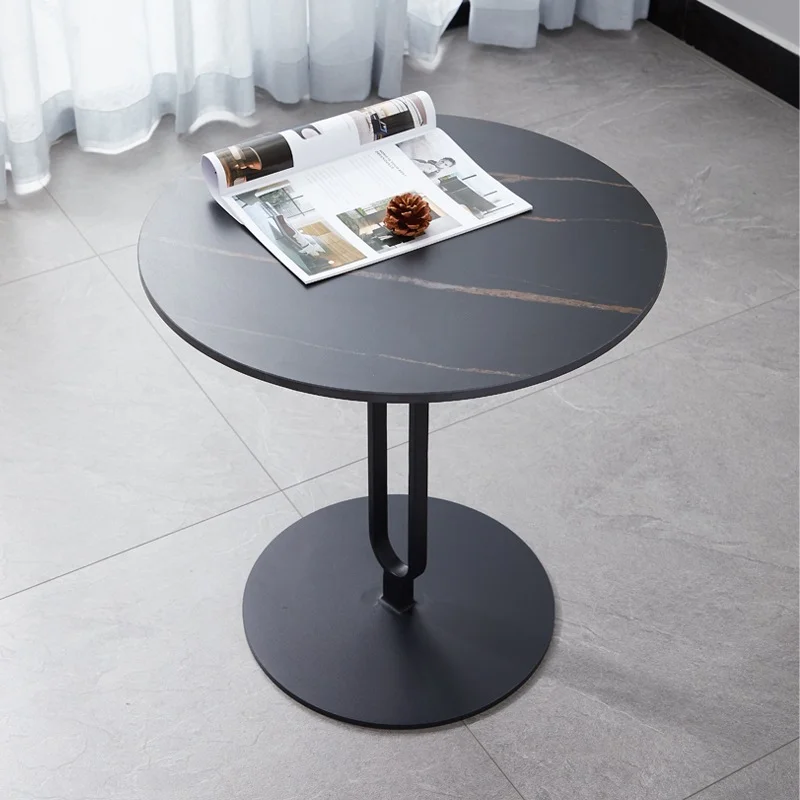 Modern Fashion Iron Rock Plate Coffee Table Nordic Style Corner Decorative Table