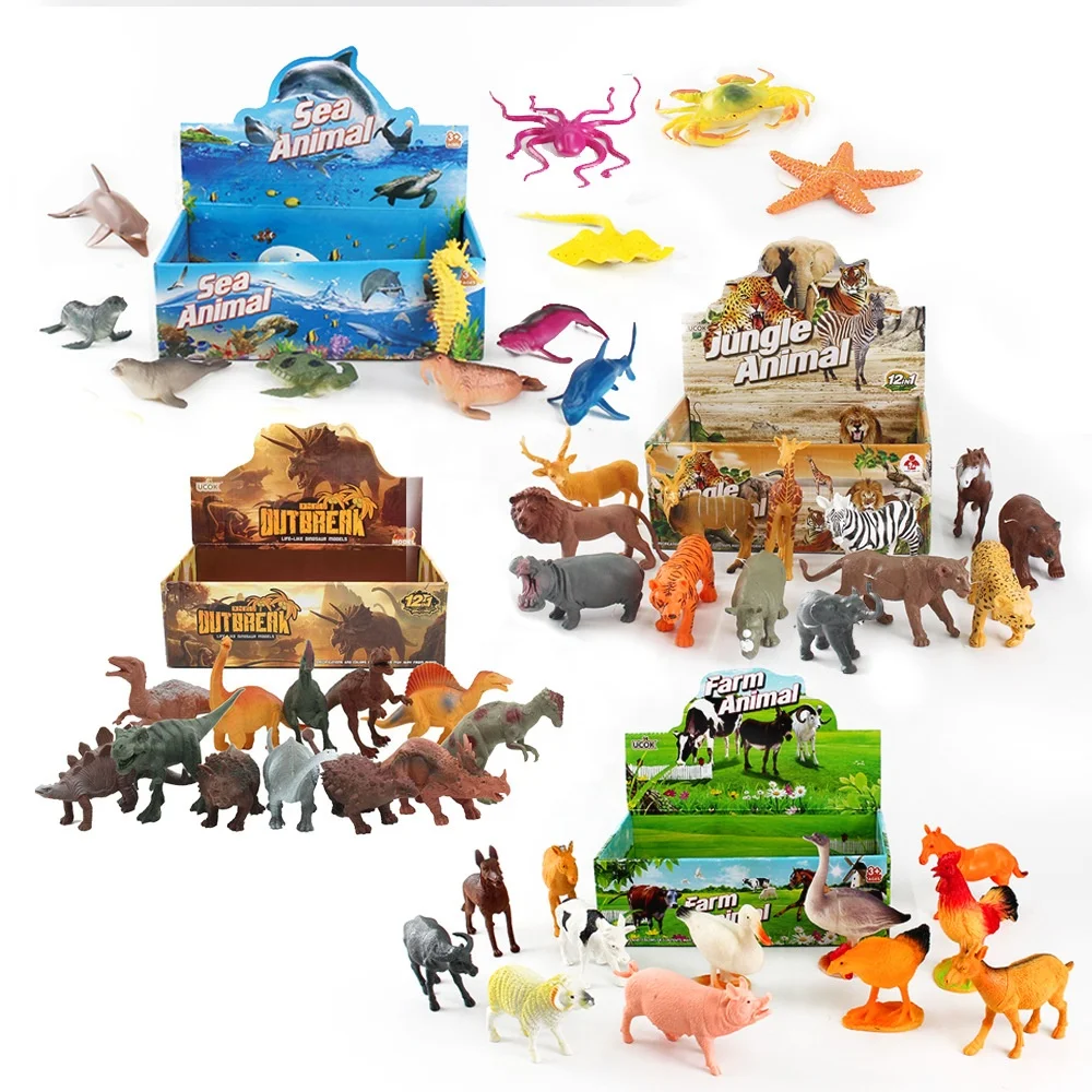 Набор пластиковых фигурок динозавров, реалистичные фигурки животных на ферме, морские фигурки животных, 12 шт., 5 дюймов, подарок на Рождество и день рождения