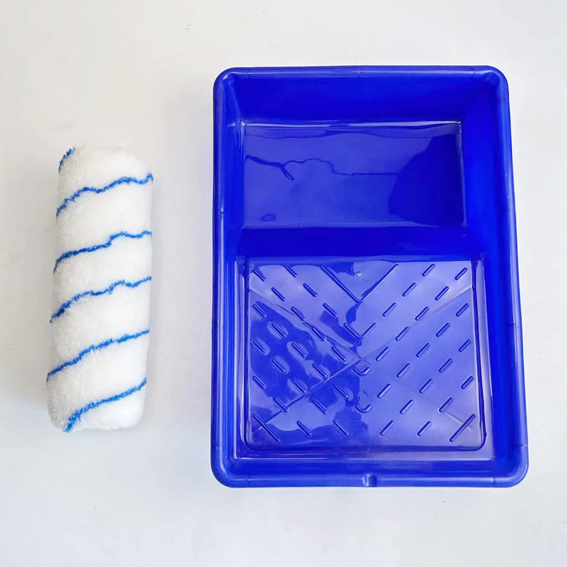 Blue Stripe Paint Roller Set 6 Inch 8 Inch 9 Inch Painting Roller Tray Kit Professional Painting Tools for Home DIY Decoration