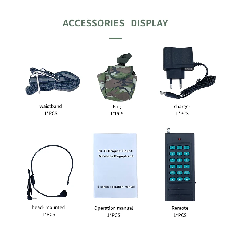 OEM Wireless Remote Control SD Card handy Megaphone Radio Portable Microphone support MP3 and USB for tour guide