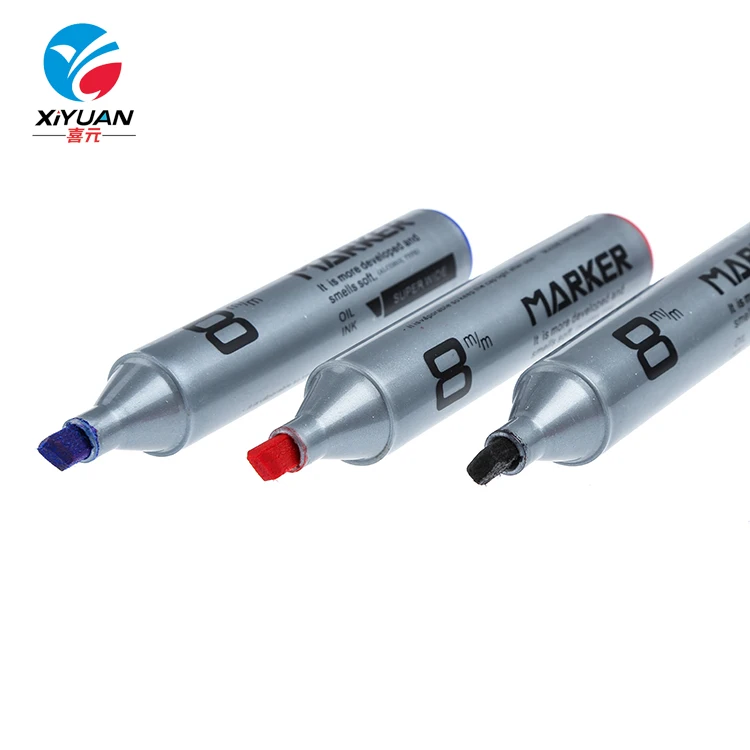 OEM Large 10mm Flat Brush Tip Permanent Waterproof Marker Pen Custom Logo Red Model Car Metal Wood Writing Dry China