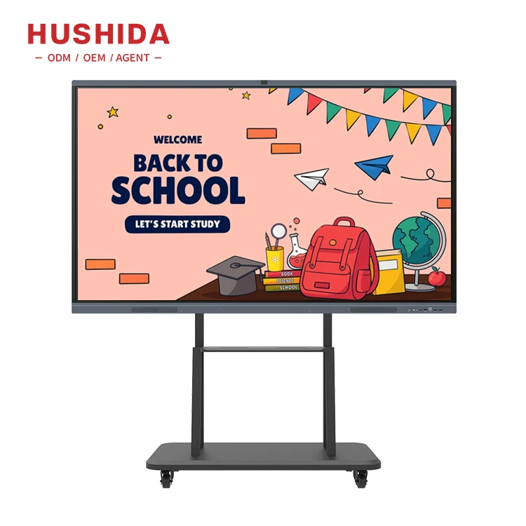 Умная плата HUSHIDA 55 65 75 85 86 98 110 дюймов Android 11 сенсорный экран интерактивные доски для школы офиса обучения