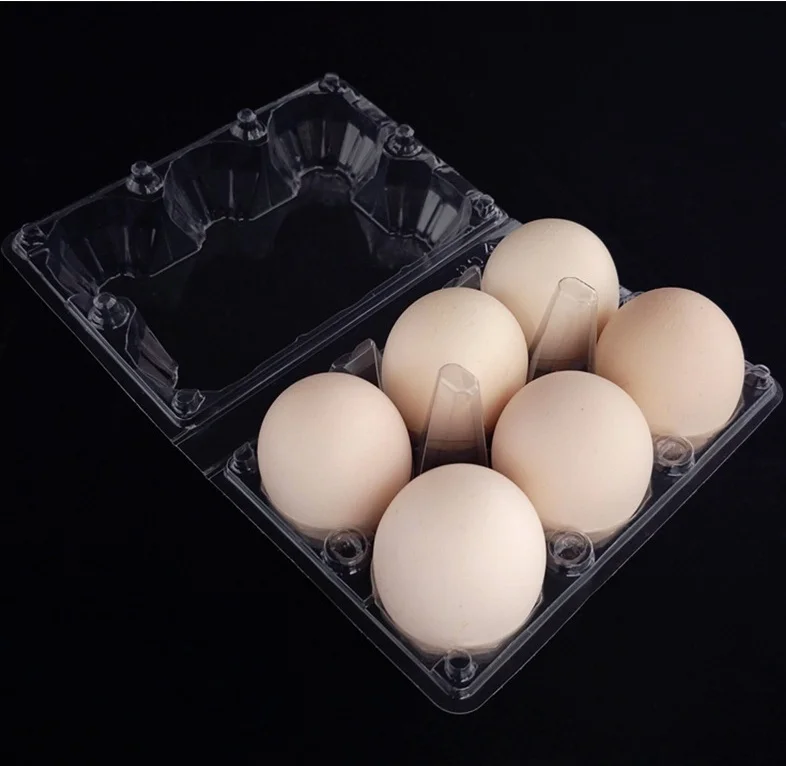 Контейнер для яиц для супермаркета, Товары в наличии, упаковка для 6 яиц, прозрачная коробка, лоток для яиц