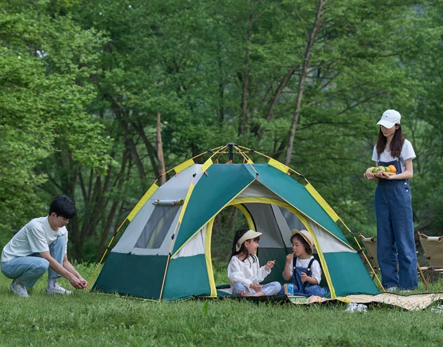 Camping Tent Waterproof Family Dome Tent for Advanced Venting Design, Fit Camp Backpacking Hiking Outdoor, Dark Green