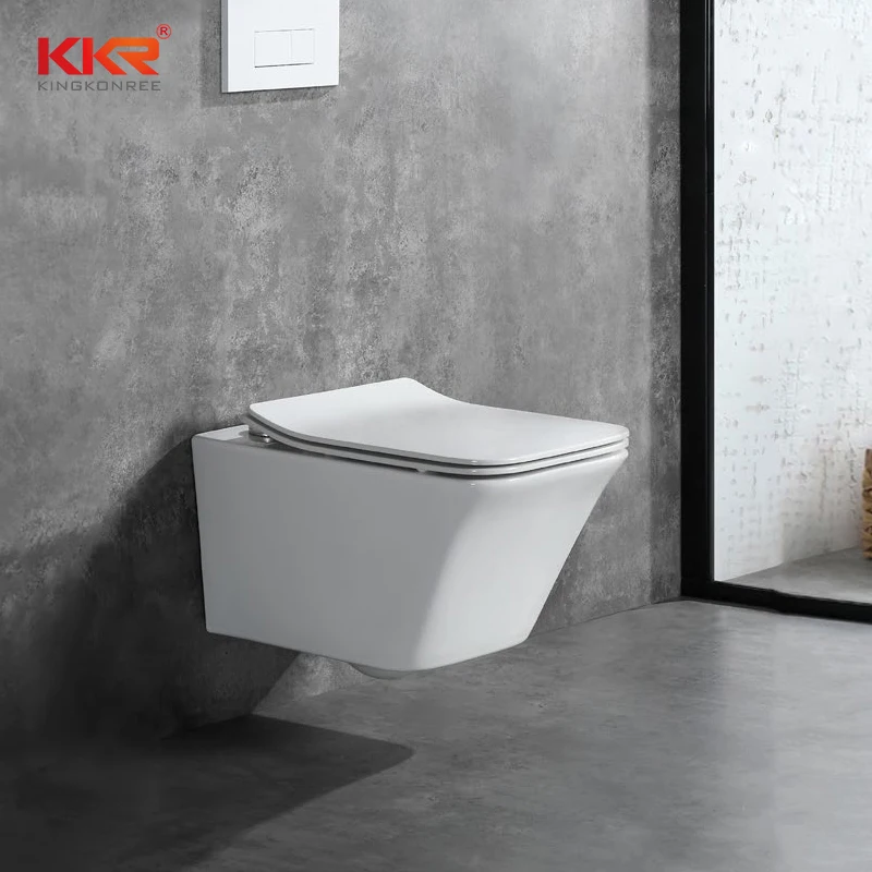European rimless square hotel ceramic back to wall mounted hanging wc bathroom matt white wall hung toilet
