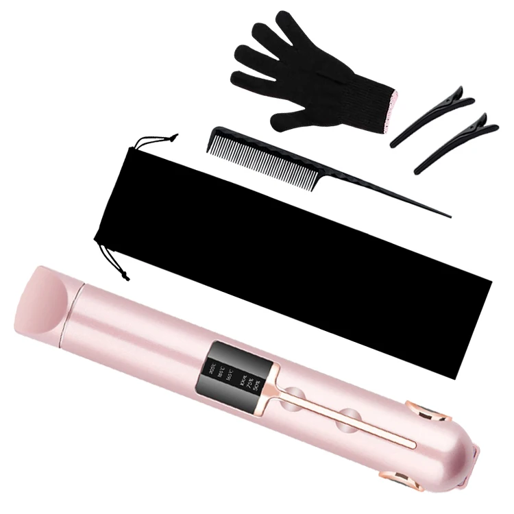 Professional Whole Sale Wireless Pro Nano Titanium, Wide Plate Pink Flat Iron/