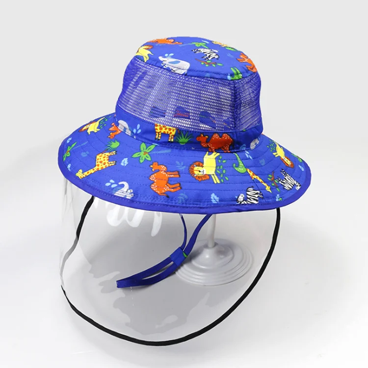 AAA575 Adjustable PVC Children Kids Sunshade Hat Baby Sun Windproof Caps Students Dismountable Bucket Hats With Clear Plastic (1600088816124)