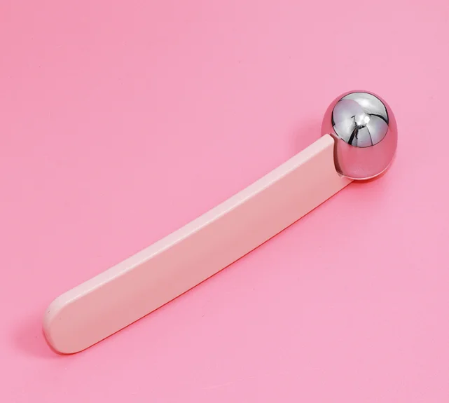 Cold Massage Roller Ball Cold Therapy Ice Roller Ball with Handle Relieve Muscle Pain  Pink